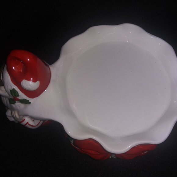 Omnibus Santa Candle Holder Christmas Holly Berry Candle Holder Holiday Decor - Picture 6 of 9